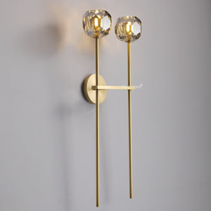 Boulew Crystal Glass Grand Double Sconce 12" - Zonesus