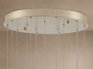 Edda Cascade Teardrop Mercury Glass Round Chandelier 23'' 35''D - Zonesus