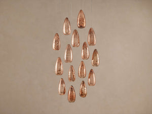 Edda Cascade Teardrop Mercury Glass Round Chandelier 23'' 35''D - Zonesus