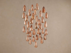 Edda Cascade Teardrop Mercury Glass Round Chandelier 23'' 35''D - Zonesus