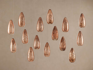 Edda Cascade Teardrop Mercury Glass Linear Chandelier 48'' 54''L - Zonesus