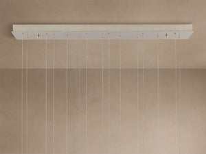 Edda Cascade Teardrop Mercury Glass Linear Chandelier 48'' 54''L - Zonesus