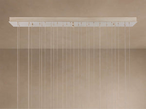 Edda Cascade Teardrop Mercury Glass Linear Chandelier 48'' 54''L - Zonesus