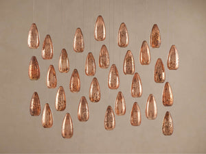 Edda Cascade Teardrop Mercury Glass Linear Chandelier 48'' 54''L - Zonesus