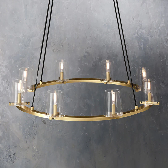 Pauillyc Clear Glass Round Chandelier 36" 48" 60" - Zonesus