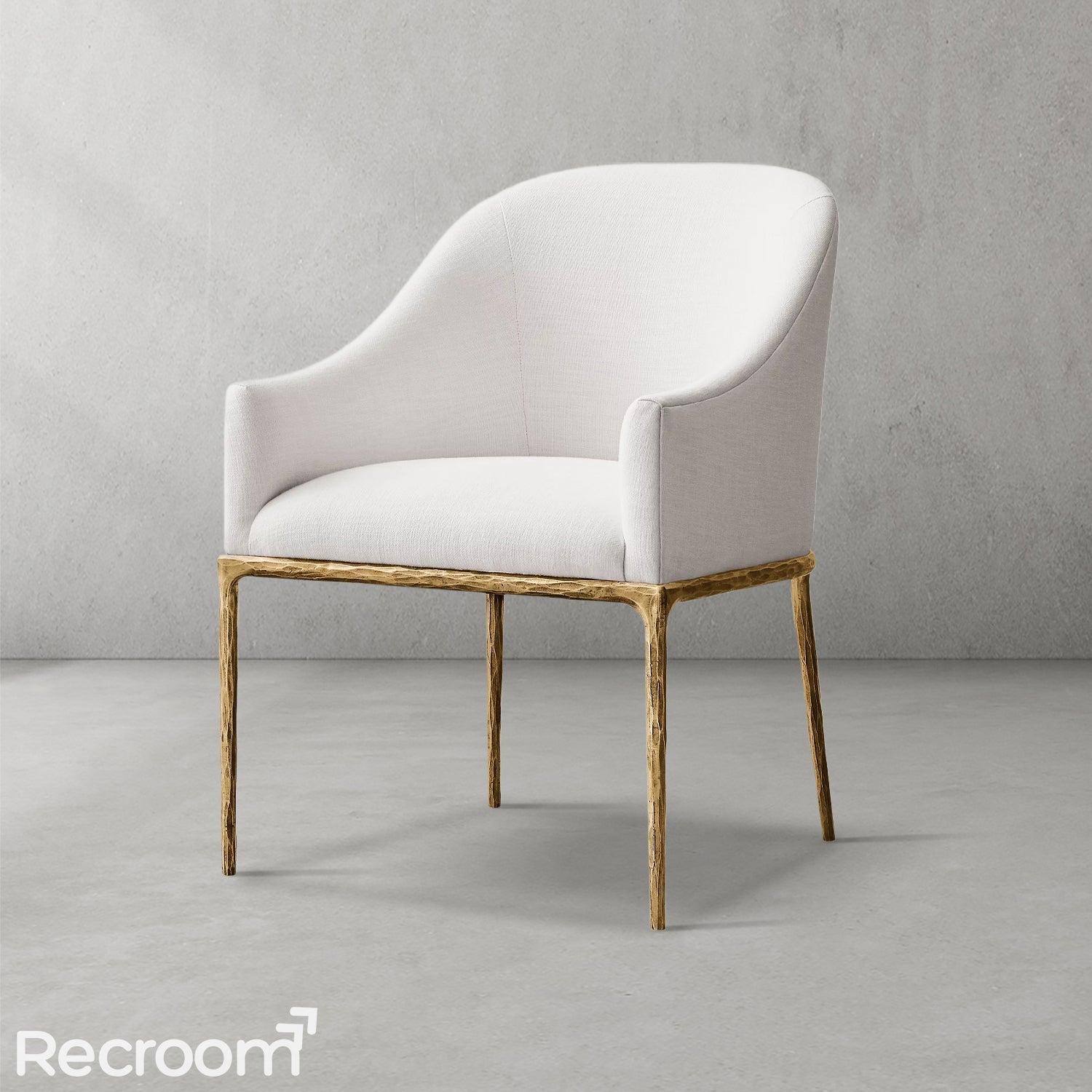 Thaddeo Slope Fabric Dining Armchair - Zonesus