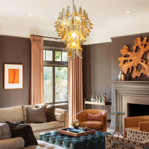 Murano Chandelier – 52 petals – Amber - Zonesus