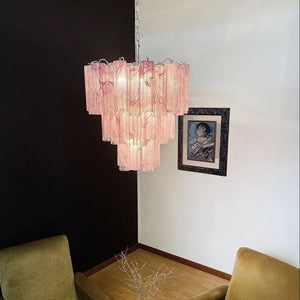 Murano Chandelier – 48 tubes – Alabaster Pink - Zonesus