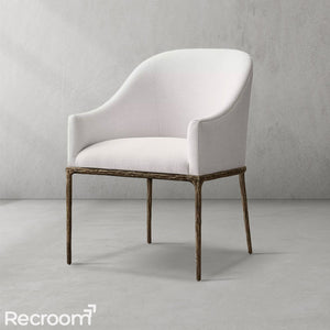 Thaddeo Slope Fabric Dining Armchair - Zonesus