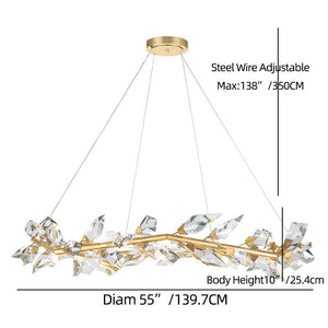Addison 55" Round Crystal Chandelier - Zonesus