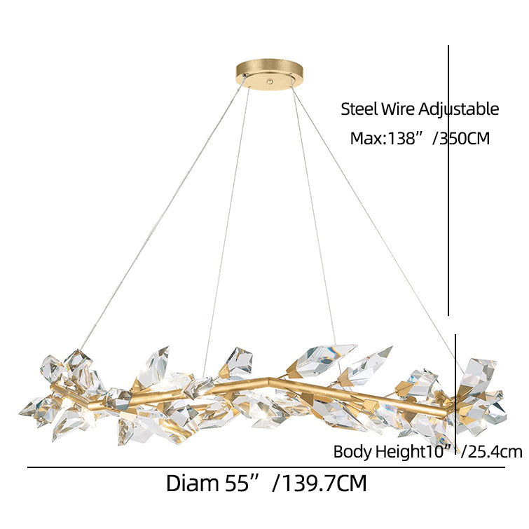 Addison 55" Round Crystal Chandelier - Zonesus