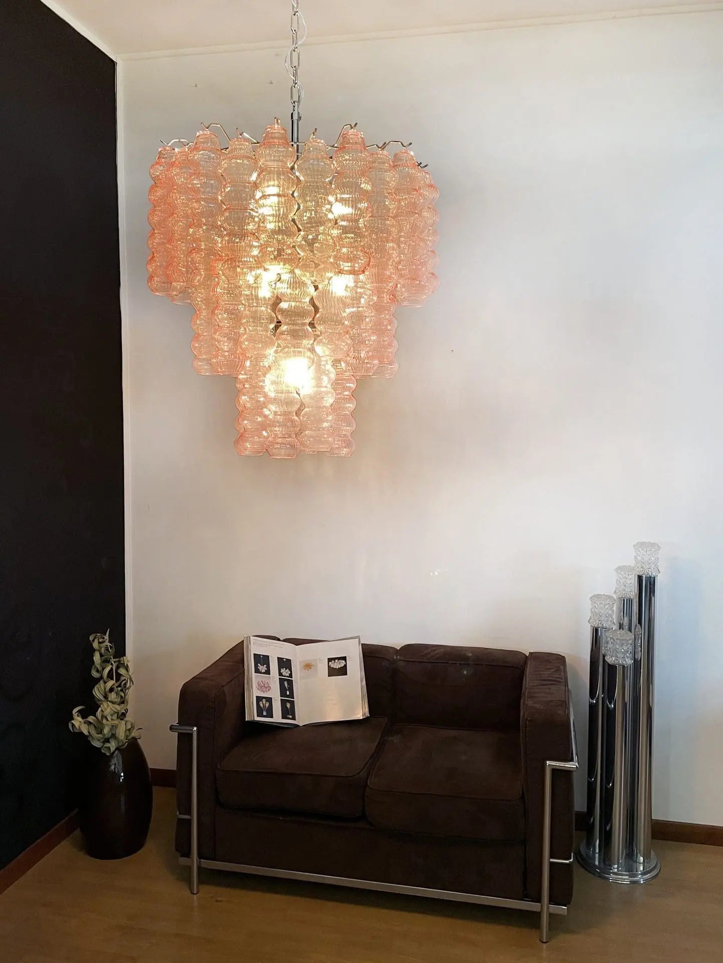Murano Chandelier – Curva – Rosa – 48 tubes - Zonesus