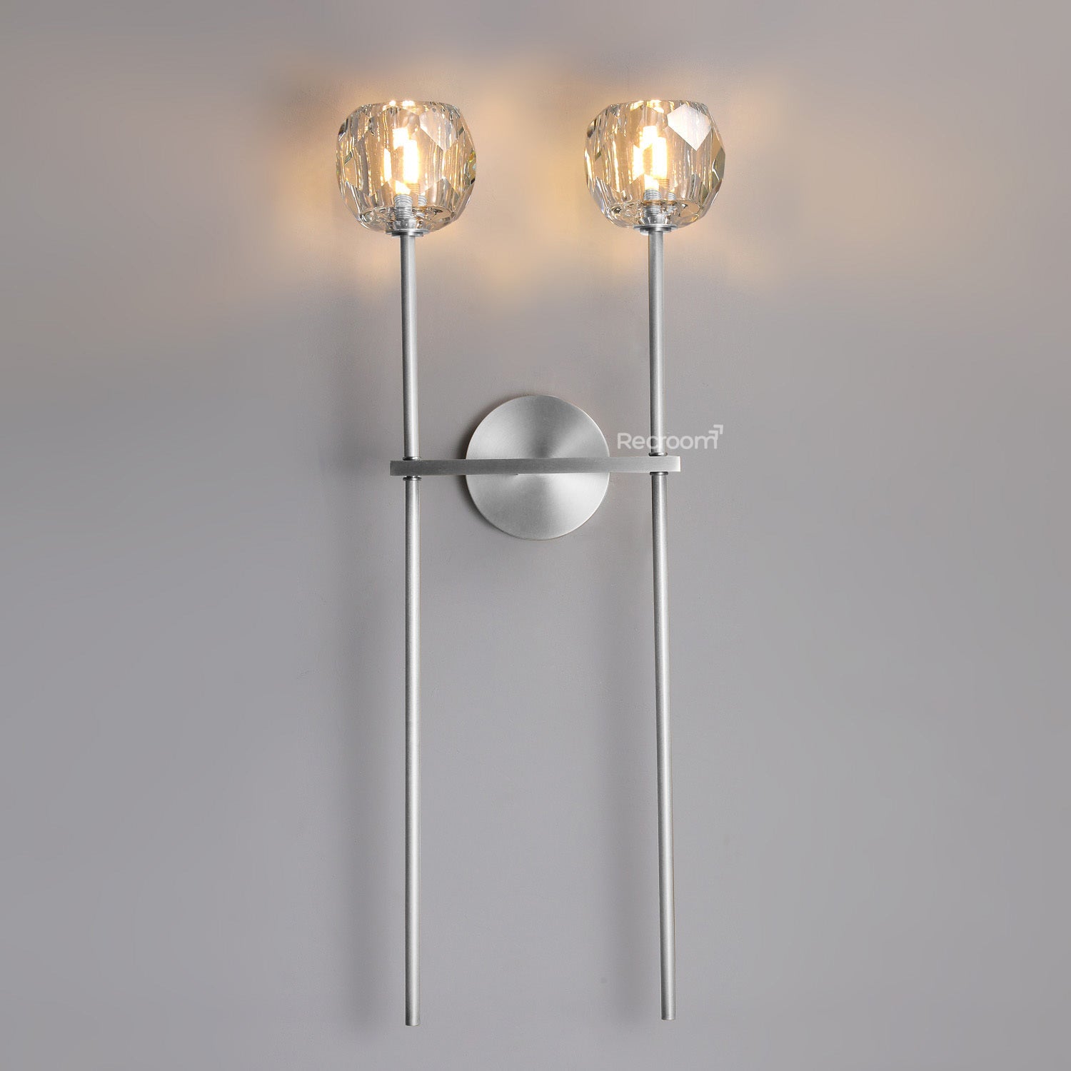 Boulew Crystal Glass Grand Double Sconce 12" - Zonesus