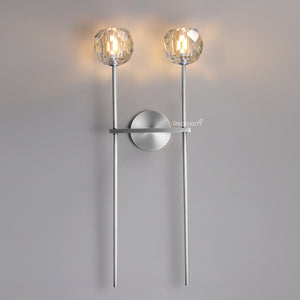 Boulew Crystal Glass Grand Double Sconce 12" - Zonesus