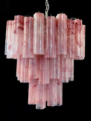 Murano Chandelier – 48 tubes – Alabaster Pink - Zonesus