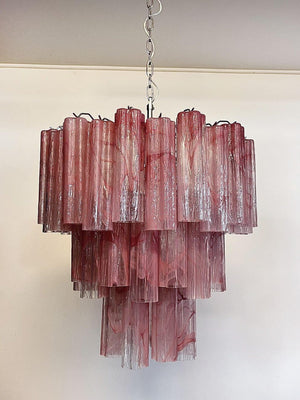 Murano Chandelier – 48 tubes – Alabaster Pink - Zonesus