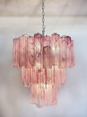 Murano Chandelier – 48 tubes – Alabaster Pink - Zonesus