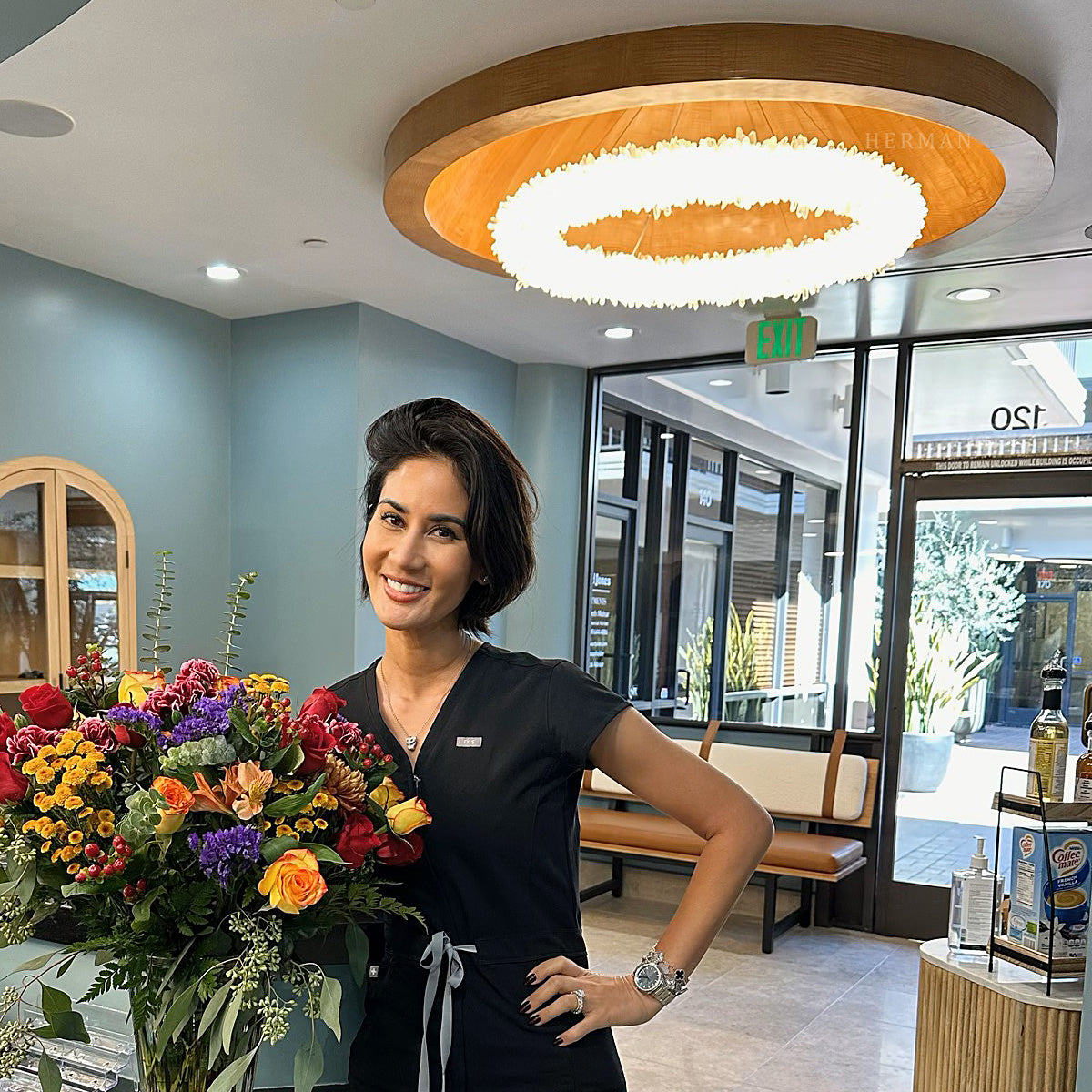 Cervine Round Clear Geode Quartz Crystal Ring Chandelier 24" - Zonesus