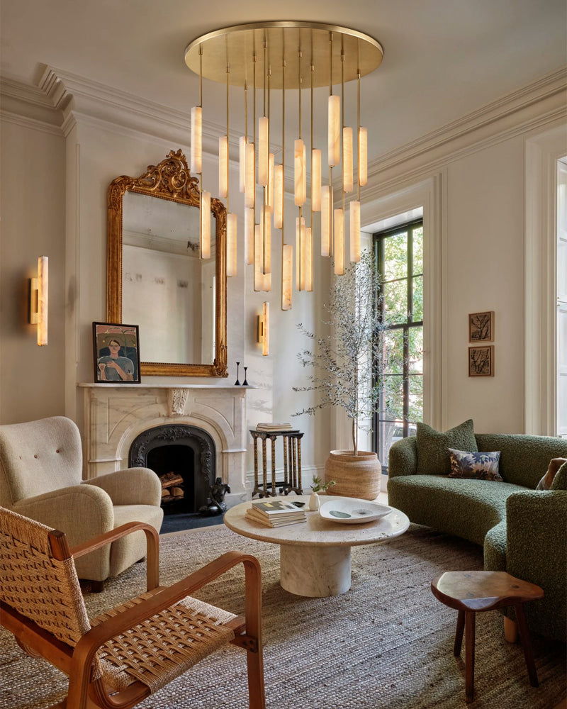 Audubon Alabaster Lighting Collection Lacquered Burnished Brass/Black Rod