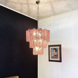 Murano Chandelier – 48 tubes – Alabaster Pink - Zonesus