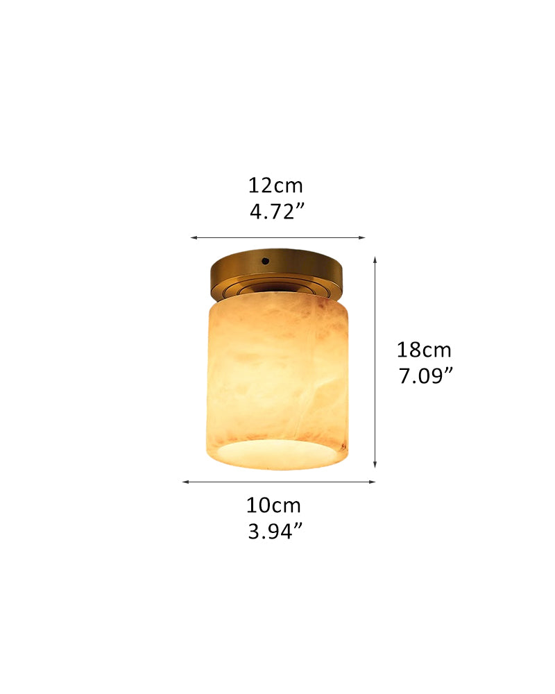 Round/Square Modern 1-Light Luxury Marble Semi-Flush Mount Ceiling Light Wide 4in