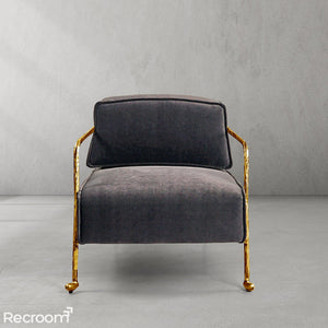 Thaddeo Gray Velvet Armchair - Zonesus