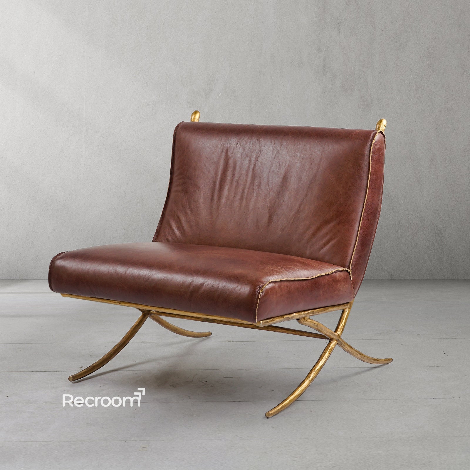 Thaddeo Vintage Leather Lounge Chair - Zonesus