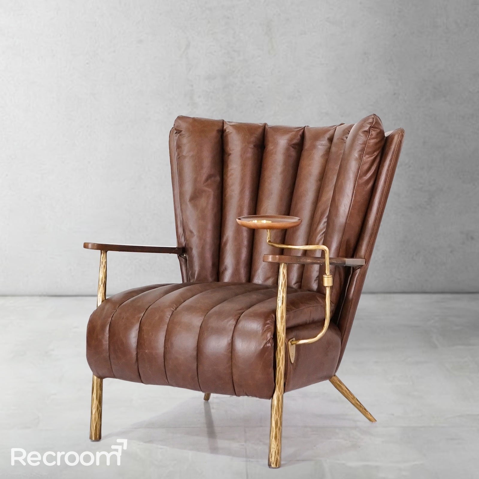Thaddeo Vintage Leather Armchair Cigar Chair - Zonesus