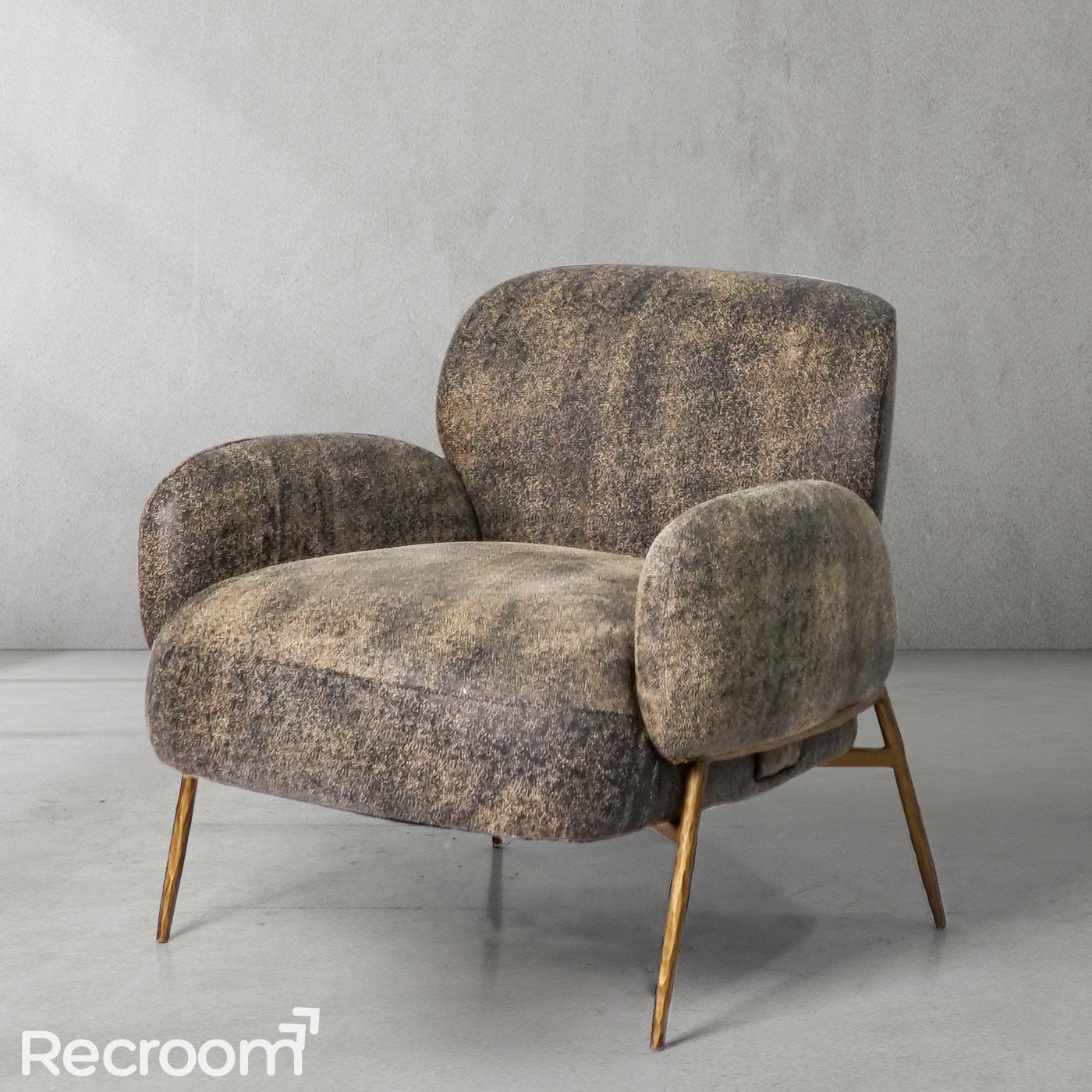 Thaddeo Vintage Pearl Grain Cowhide Lounge Chair - Zonesus
