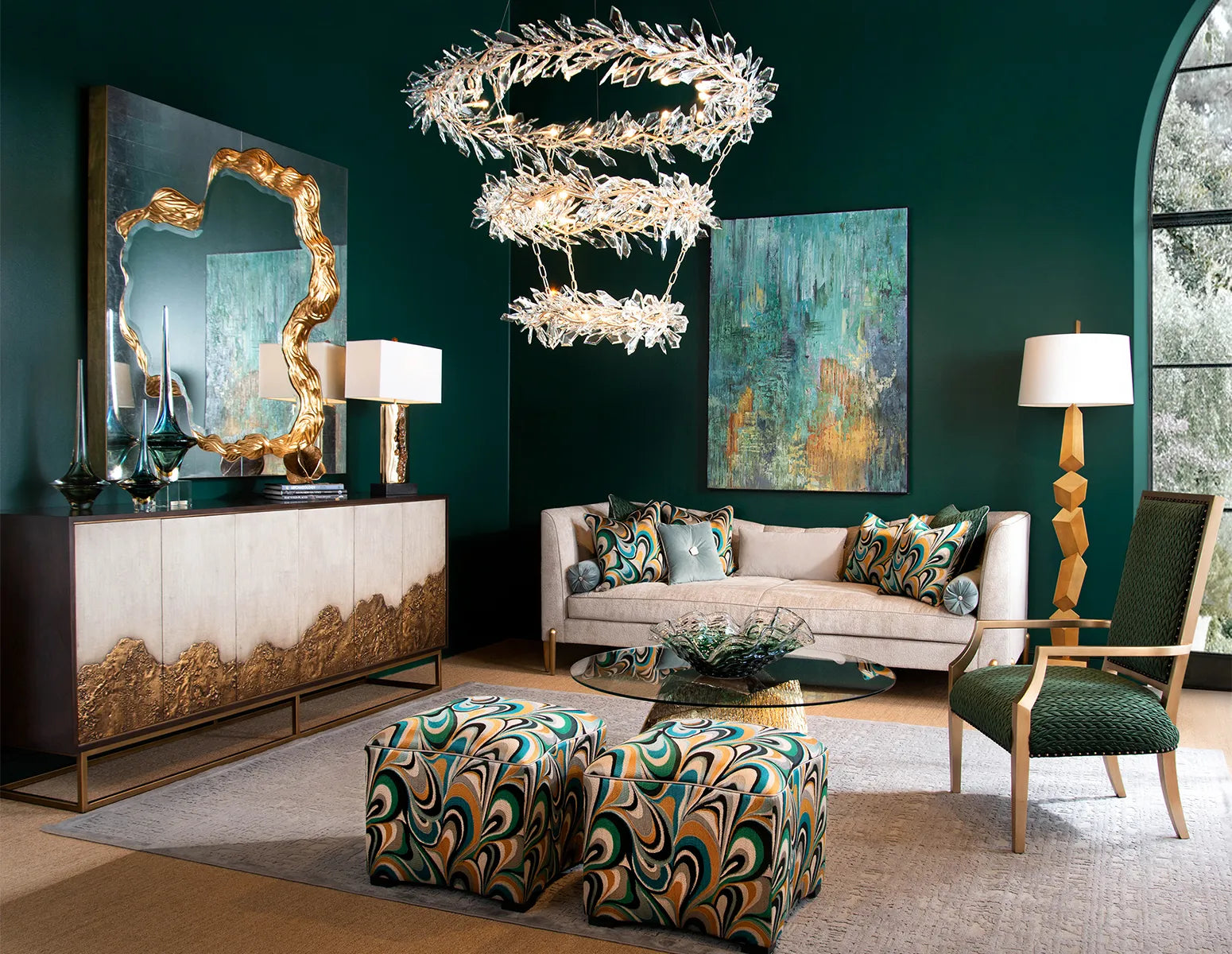 Kotta Thirty-Four-Light Three-Tier Cut-Crystal Pendant Chandelier AJC-9280 - Zonesus