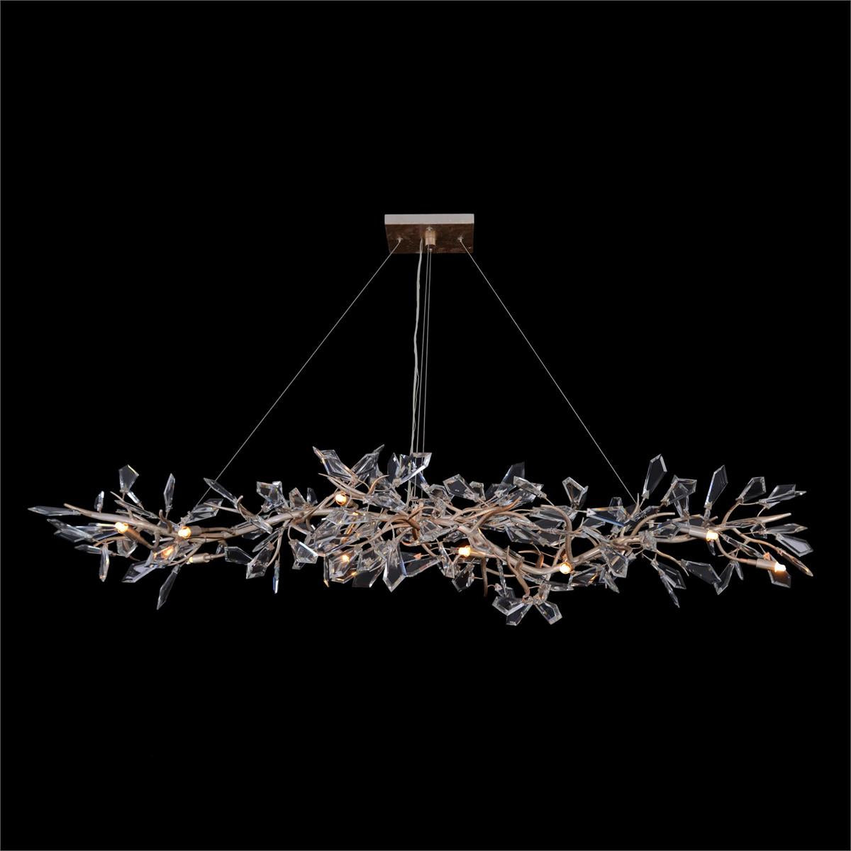 Kota Fourteen-Light Cut-Crystal Oblong Chandelier - Zonesus