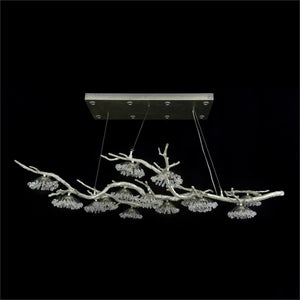 Hanasaku Crystal Bud Branch Fourteen-Light Oblong Chandelier - Zonesus