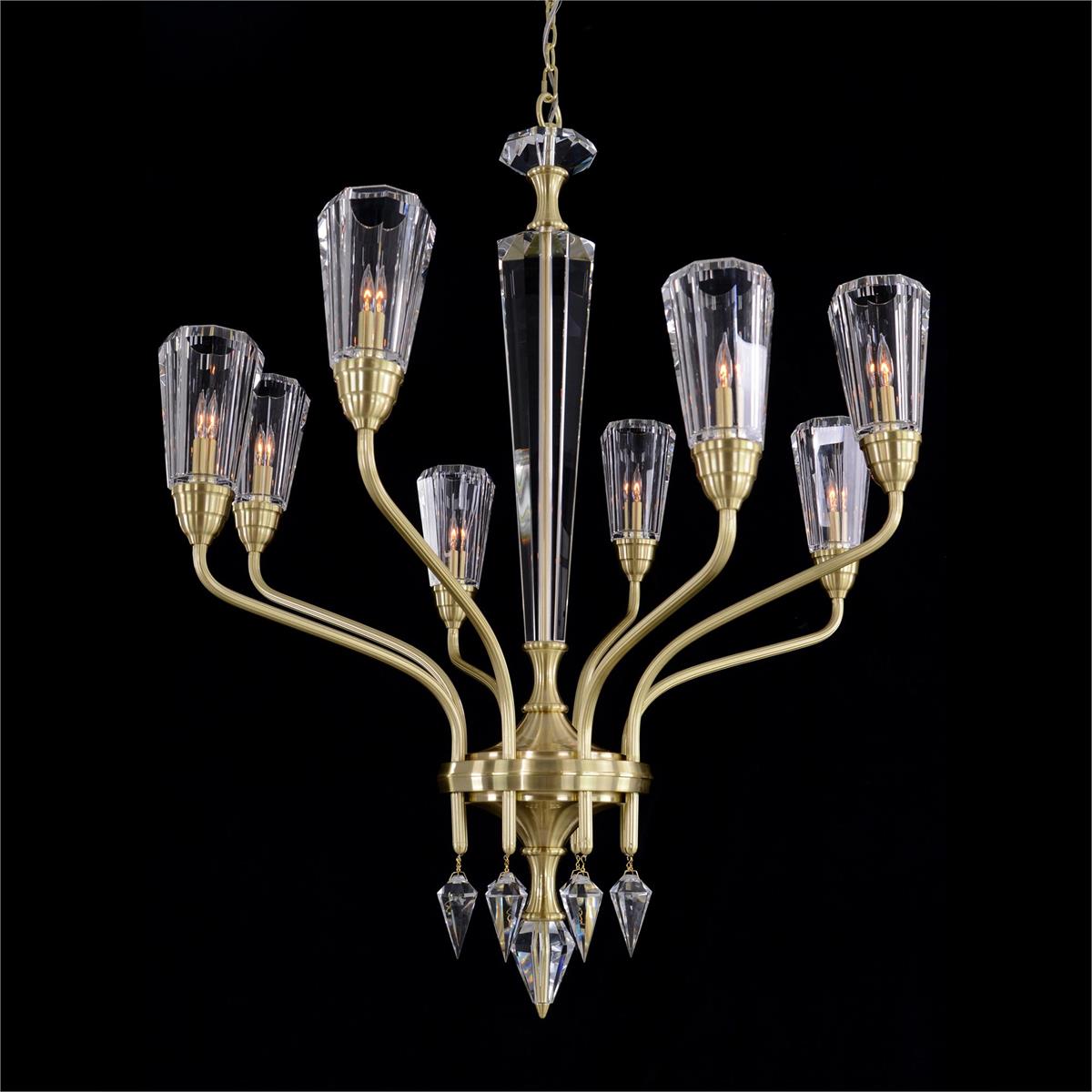 Sherwood Eight-Light Chandelier in Satin Gold - Zonesus