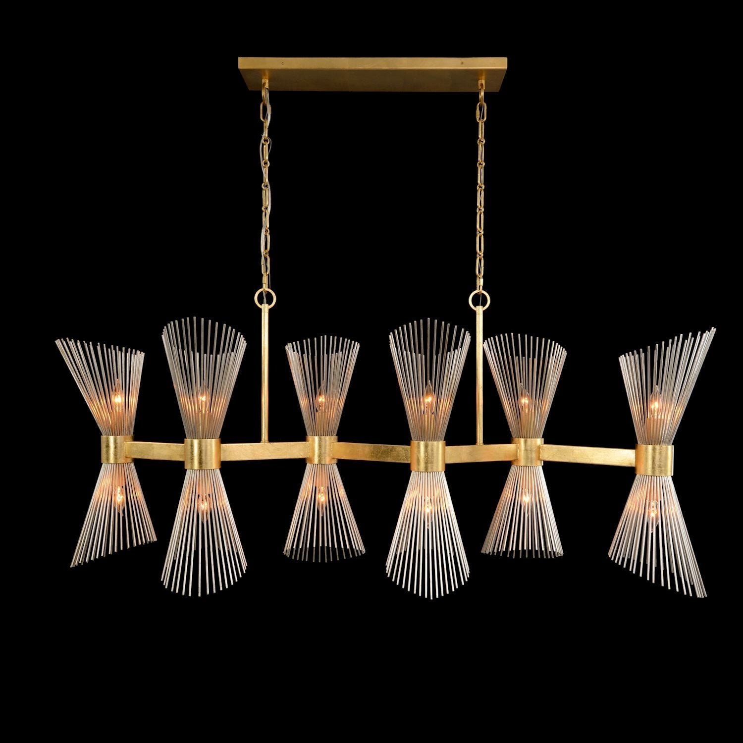 Bonheur Glass Crystal Twelve-Light Horizontal Chandelier - Zonesus