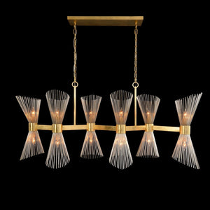 Bonheur Glass Crystal Twelve-Light Horizontal Chandelier - Zonesus