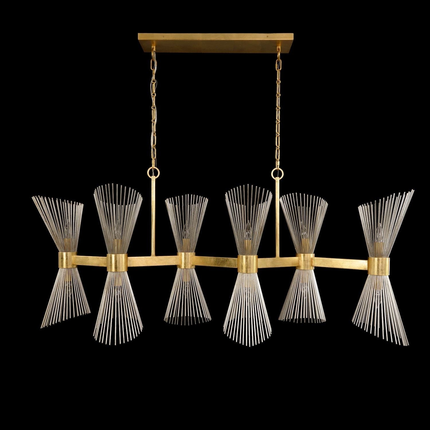 Bonheur Glass Crystal Twelve-Light Horizontal Chandelier - Zonesus
