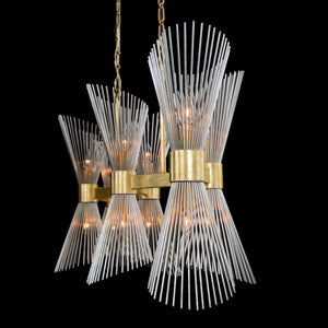 Bonheur Glass Crystal Twelve-Light Horizontal Chandelier - Zonesus
