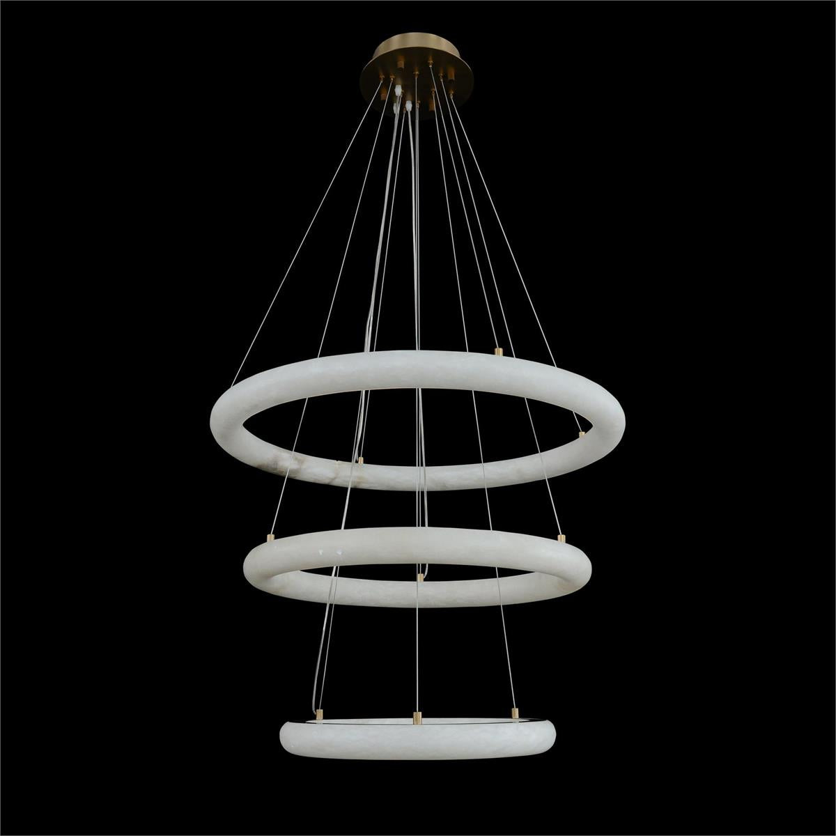 Luca Three-Tier Alabaster Pendant Chandelier - Zonesus