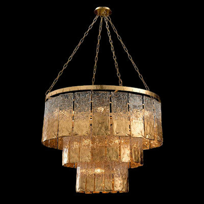 TWILIGHT SIXTEEN-LIGHT SLUMPED GLASS CHANDELIER - Zonesus