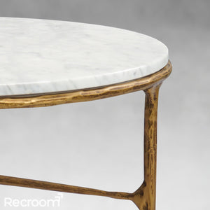 Thaddeo Marble Round Coffee Table 3 Legs - Zonesus