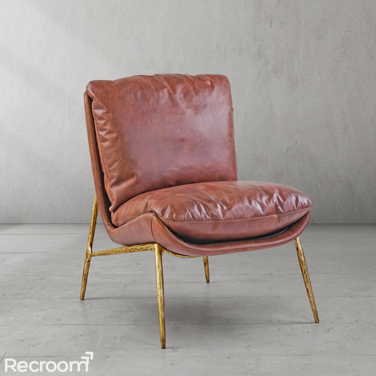 Thaddeo Vintage Leather Armrest Lounge Chair - Zonesus
