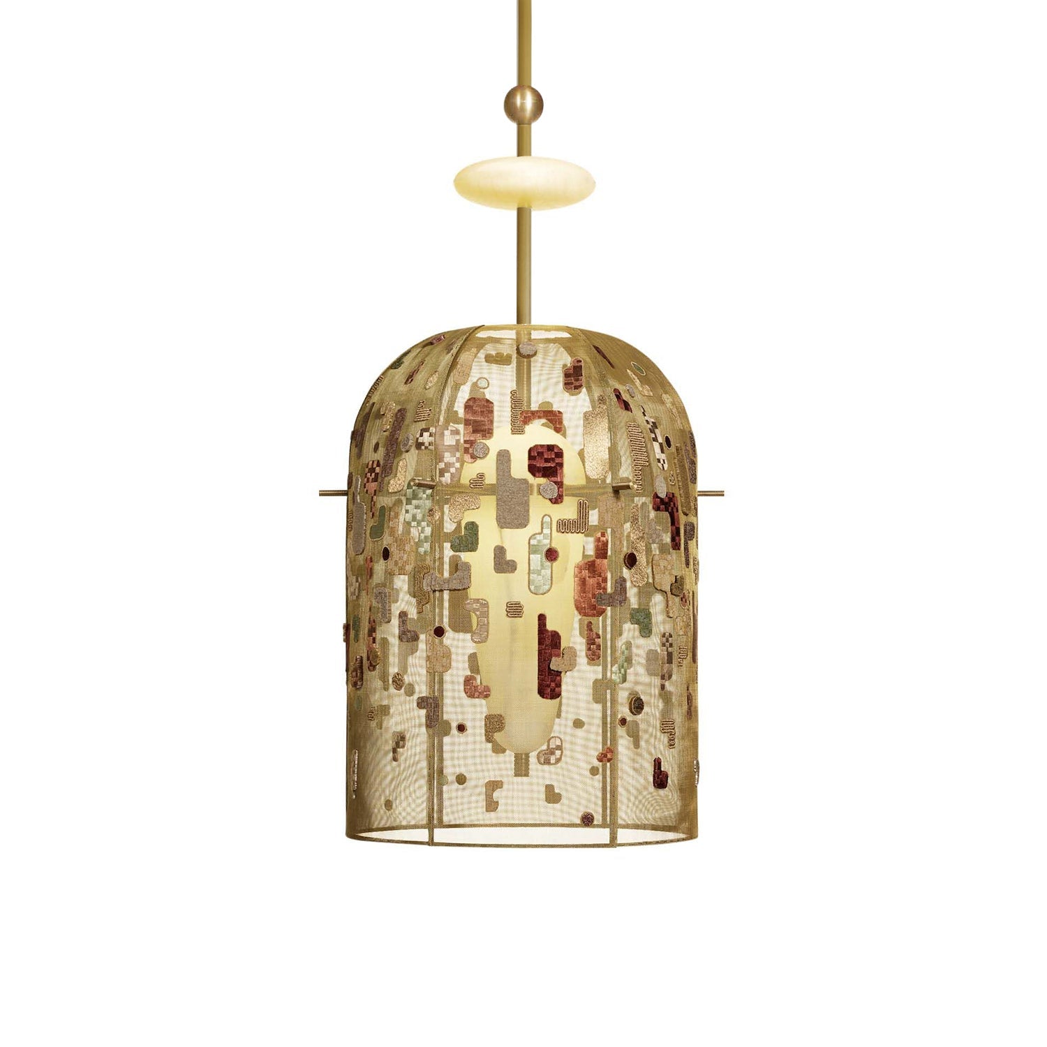 Alabaster Embroidered Pendant Lamp - Zonesus