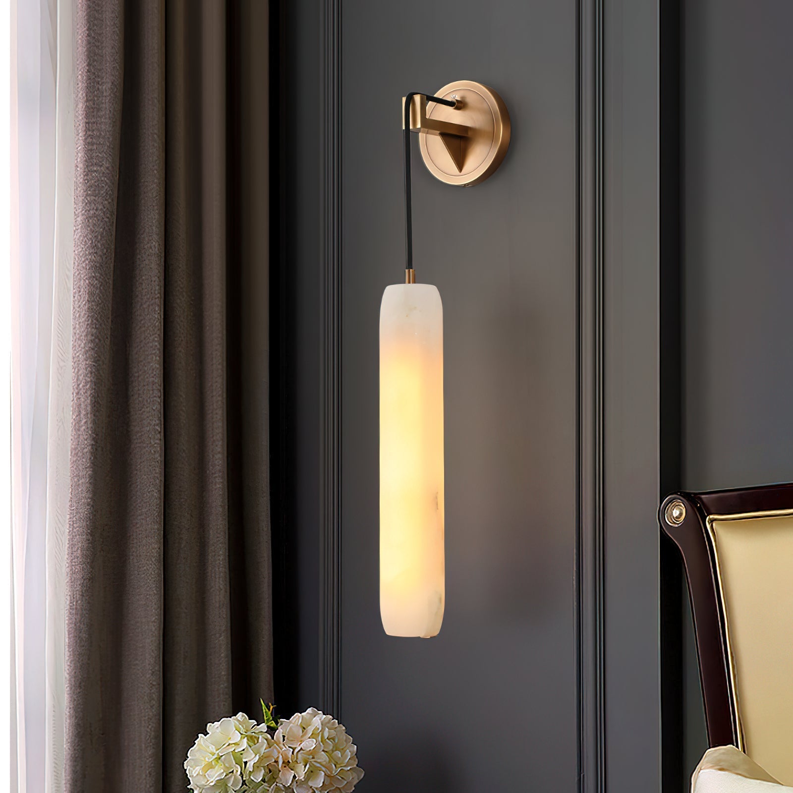 Alabaster Flute Alabaster Wall Lamp - Zonesus