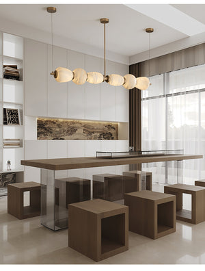 Alabaster Pebble Linear Chandelier - Zonesus