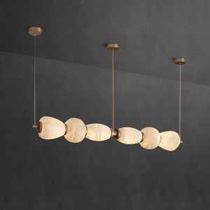 Alabaster Pebble Linear Chandelier - Zonesus