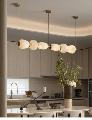 Alabaster Pebble Linear Chandelier - Zonesus