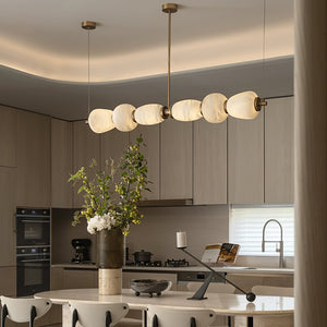 Alabaster Pebble Linear Chandelier - Zonesus