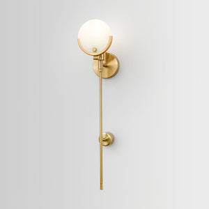 Ava Brass Alabaster Sconce - Zonesus