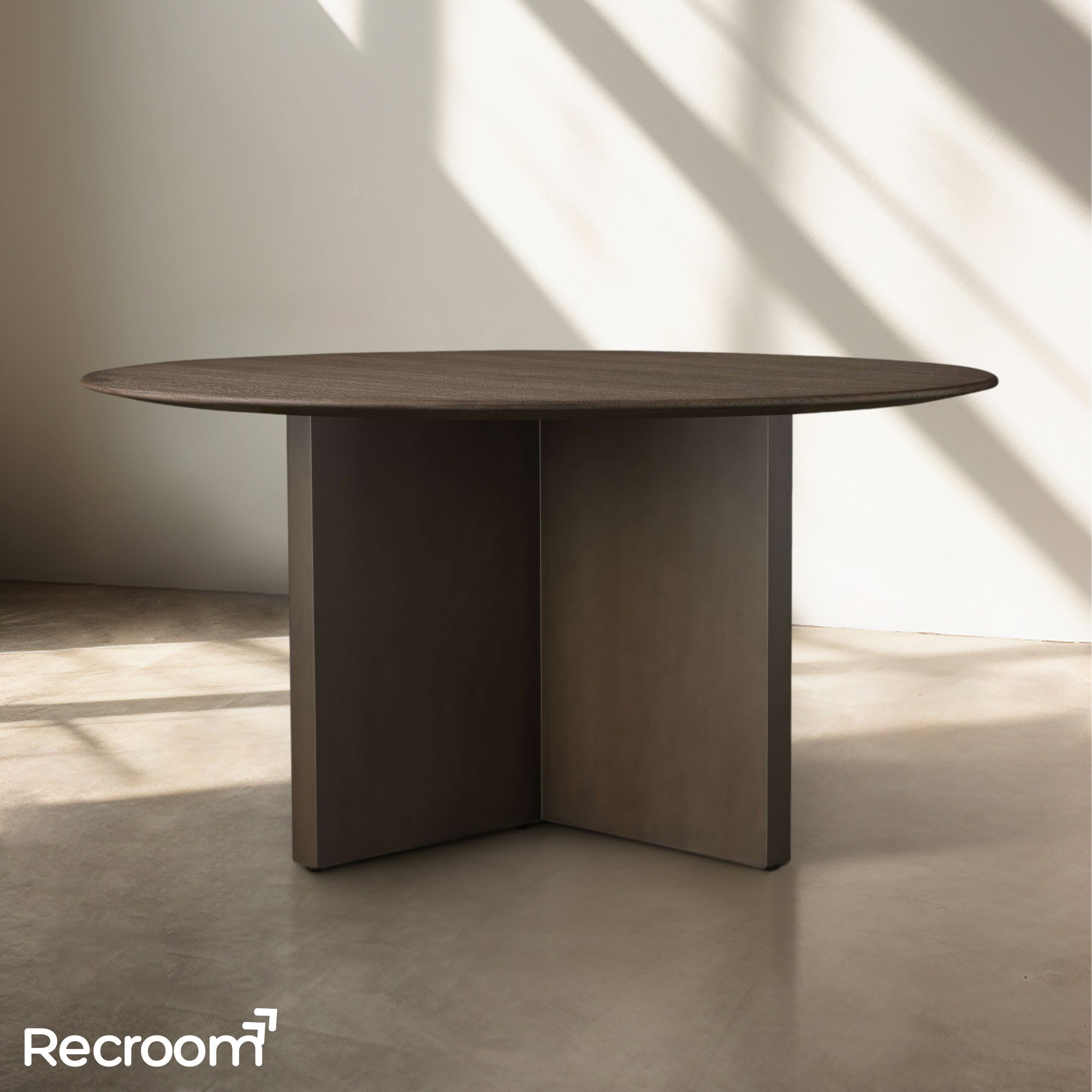San Germani Round Wood Dining Table with Clement Base - Zonesus