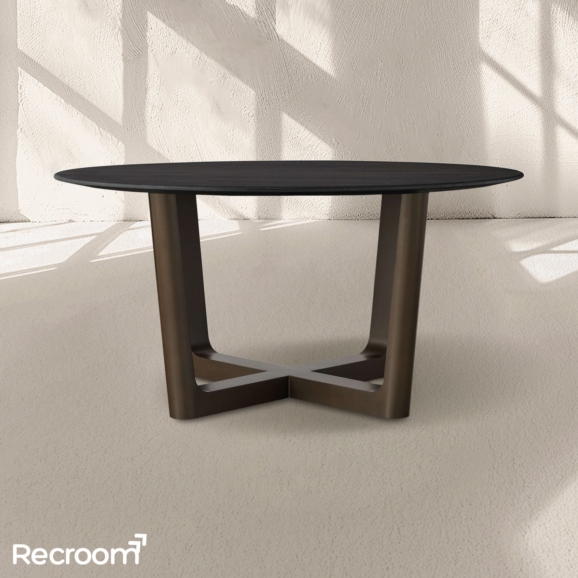 San Germani Round Wood Dining Table with Rennes Base - Zonesus